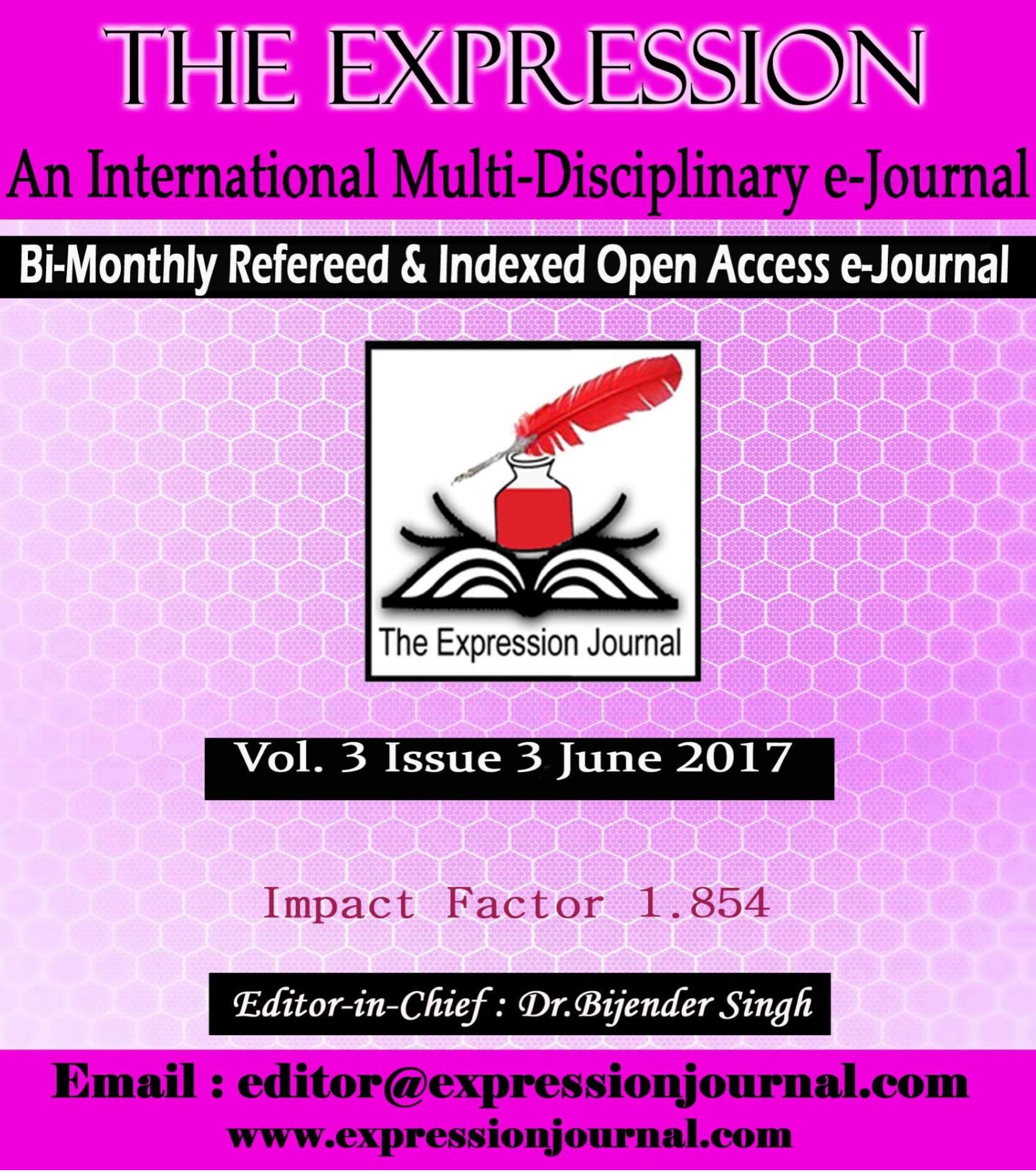 Expression int. International Journal on integrated Education. Multidisciplinary Impact. Galaxy: International multidisciplinary research Journal. Academicia an International multidisciplinary research Journal.